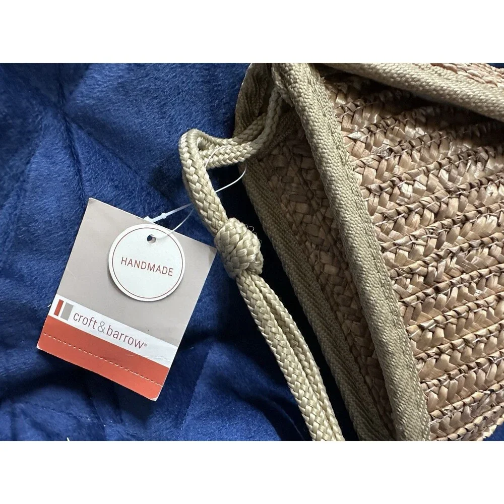 Croft & Barrow for Khol's  women tan shoulder Handmade jute bag new with tags